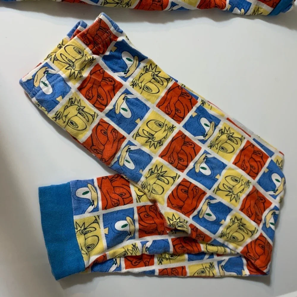 Sonic the Hedgehog Pajama Set Size 10 Sega Character Print Cotton PJs Blue Retro